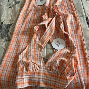 2 piece halter and pants outfit